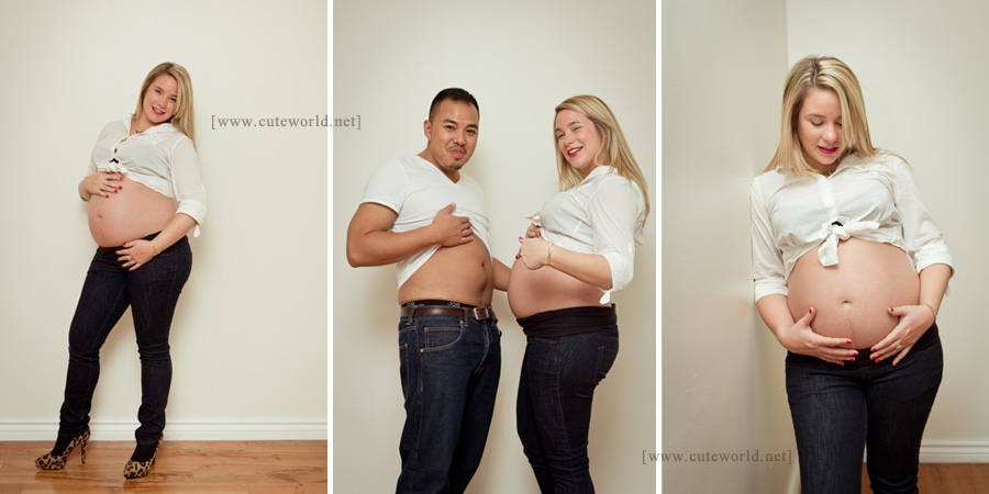 Séance photo à domicile couple grossesse
