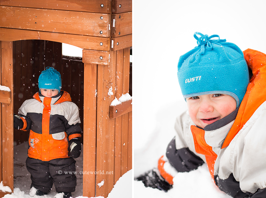 photographie enfant en hiver dans la neige